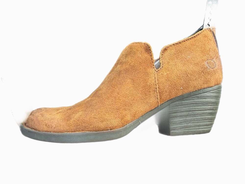 Born Brown Suede Ankle Bootie with Side Cutout